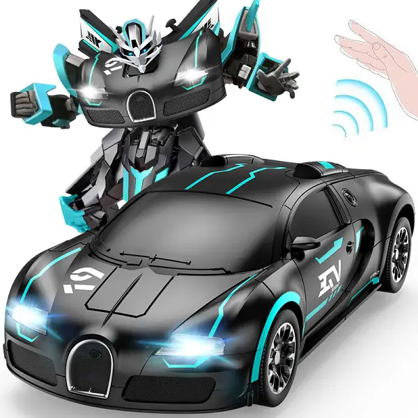 JJRC 感应变形车遥控汽车机器人 布加迪【蓝黑】